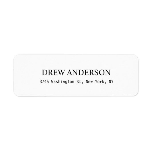 Étiquette d'adresse de retour professionnelle blan (Devant)