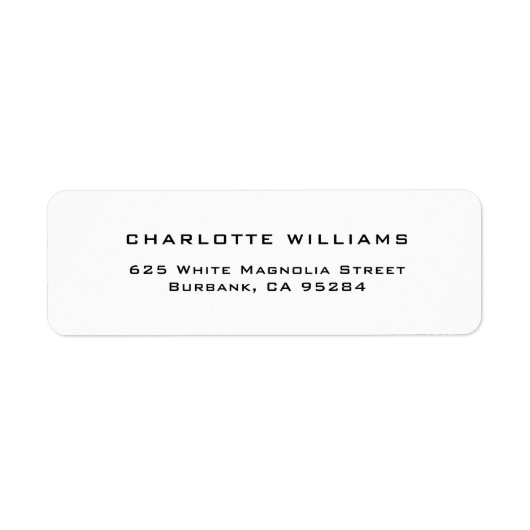 Étiquette d'adresse de retour professionnelle mode (Devant)