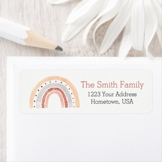 Étiquette d'adresse de retour Rainbow (En situation)