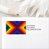 Étiquette d'adresse de retour Rainbow Chevrons (En situation)