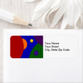 Étiquette d'adresse de retour Rainbow Planets (En situation)