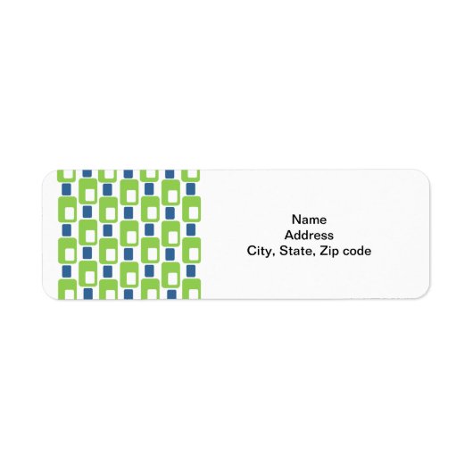 Étiquette d'adresse de retour Rectangles Lime et B (Devant)