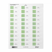 Étiquette d'adresse de retour Rectangles Lime et B (Feuille entière)