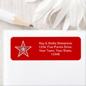 Étiquette d'adresse de retour Red Star rouge (En situation)