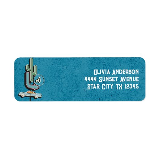 Étiquette d'adresse de retour Retro Diner (Devant)