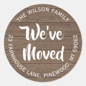 Étiquette d'adresse de retour Rond Bois Rustique (Devant)