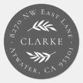 Étiquette d'adresse de retour ronde de la branche  (Devant)