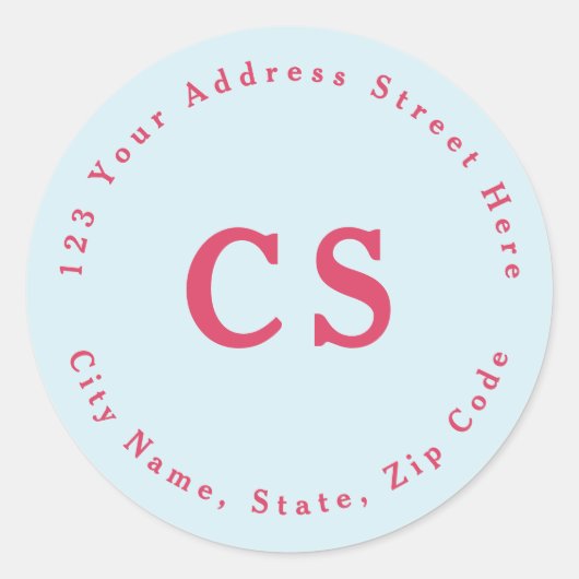 Étiquette d'adresse de retour ronde modèle moderne (Devant)