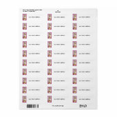 étiquette d'adresse de retour rose (Feuille entière)