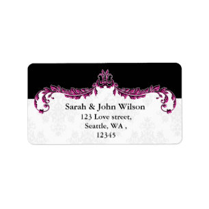 étiquette d'adresse de retour rose