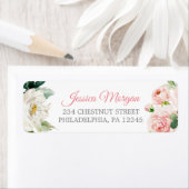 Étiquette d'adresse de retour rose aérien (En situation)