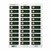 Étiquette d'adresse de retour Rose blanche (Feuille entière)