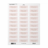 Étiquette d'adresse de retour rose écriture chic o (Feuille entière)