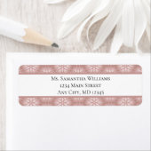 Étiquette d'adresse de retour Rose Gold Blush Rose (En situation)