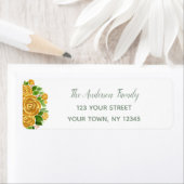 Étiquette d'adresse de retour Rose or (En situation)