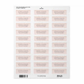 Étiquette d'adresse de retour Rose Pâle Étoile Dor (Feuille entière)