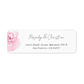 Étiquette d'adresse de retour Rose Rose Script (Devant)