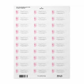 Étiquette d'adresse de retour Rose Rose Script (Feuille entière)