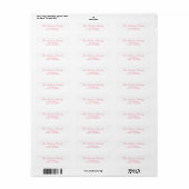 Étiquette d'adresse de retour rose simple (Feuille entière)