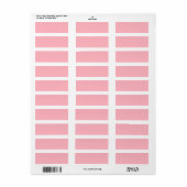 Étiquette d'adresse de retour rose tendre (Feuille entière)