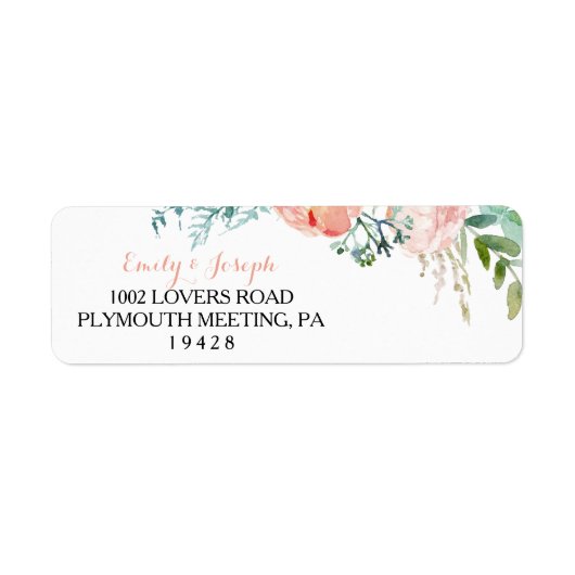 Étiquette d'adresse de retour rose tropicale (Devant)
