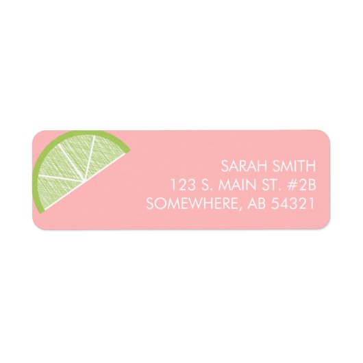 Étiquette d'adresse de retour rose vert citron (Devant)