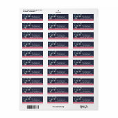 Étiquette d'adresse de retour rouge blanc et bleu (Feuille entière)