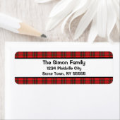 Étiquette d'adresse de retour rouge classique (En situation)