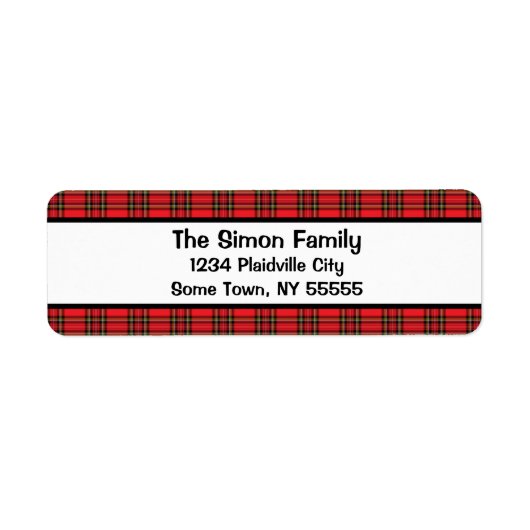 Étiquette d'adresse de retour rouge classique (Devant)