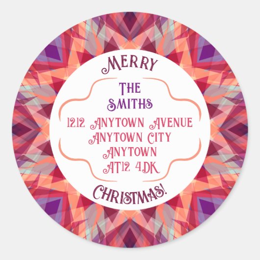 Étiquette d'adresse de retour rouge de Noël Joyeux (Devant)