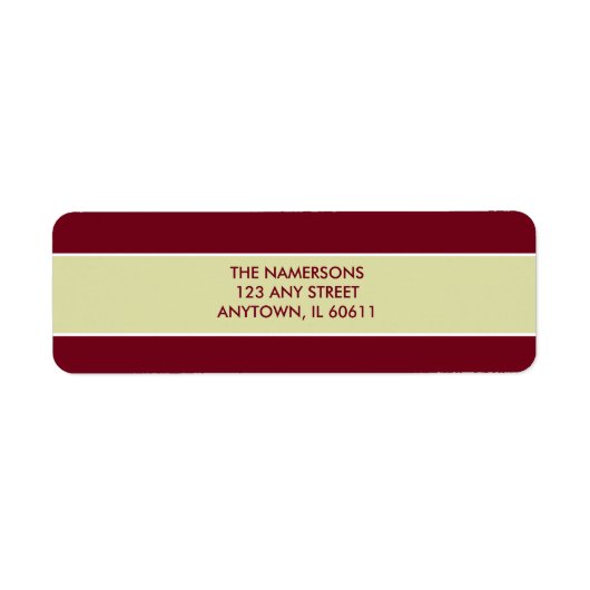 Étiquette d'adresse de retour rouge et blanc (Devant)