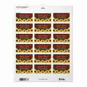 ÉTIQUETTE D'ADRESSE DE RETOUR ROUGE RUSTIQUE (Feuille entière)