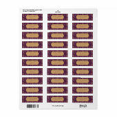 Étiquette d'adresse de retour Royal Purple Damask (Feuille entière)