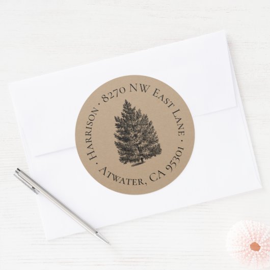 Étiquette d'adresse de retour Russe Christmas Tree (Enveloppe)