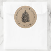 Étiquette d'adresse de retour Russe Christmas Tree (Sac)