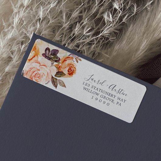 Étiquette d'adresse de retour Rustic Earth Florals