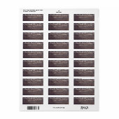 Étiquette d'adresse de retour Rustic Wood String (Feuille entière)