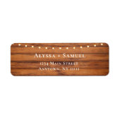 Étiquette d'adresse de retour Rustic Wood String (Devant)
