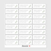 Étiquette d'adresse de retour rustique et transpar (Feuille)