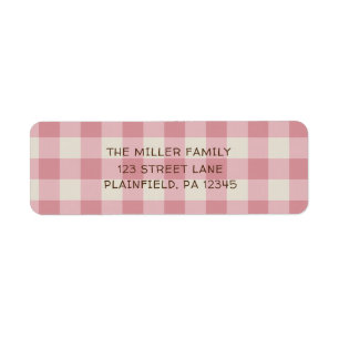 Étiquette d'adresse de retour Rustique rose Buffal