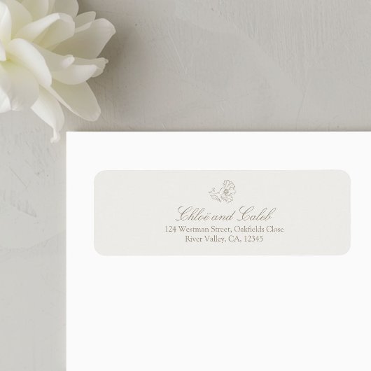 Étiquette d'adresse de retour Sable Taupe | Botani
