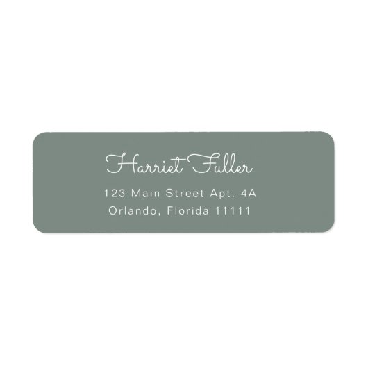 Étiquette d'adresse de retour Sage Green Simple Sc (Devant)