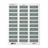 Étiquette d'adresse de retour Sage Green Simple Sc (Feuille entière)