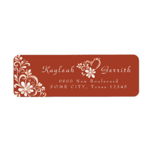 Étiquette d'adresse de retour Shabby Chic Rouge Br