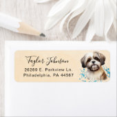 Étiquette d'adresse de retour Shih Tzu (En situation)