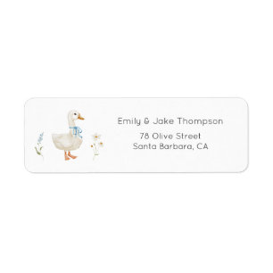 Étiquette d'adresse de retour Silence Goose Blue B