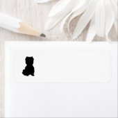 Étiquette d'adresse de retour silhouette Westie (En situation)