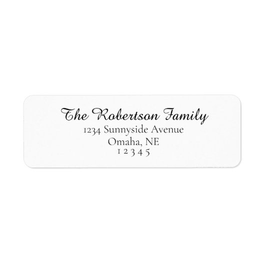 Étiquette d'adresse de retour simple (Devant)