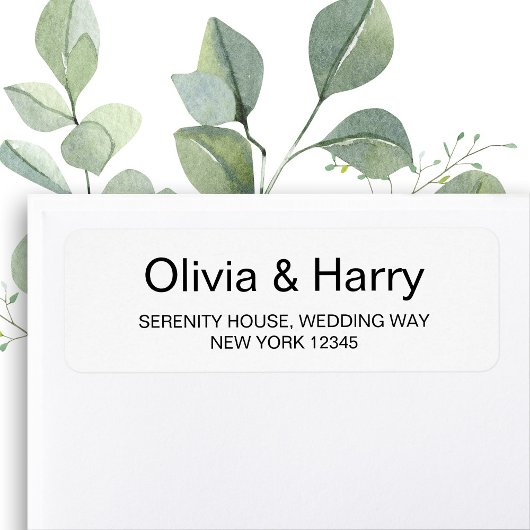 Étiquette d'adresse de retour simple à grande impr