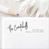 Étiquette d'adresse de retour simple à grande impr (En situation)